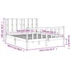 vidaXL Estructura de cama matrimonio con cabecero madera maciza gris