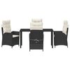 vidaXL Conjunto de Comedor de Jard&iacute;n 5 pcs Negro rat&aacute;n sint&eacute;tico