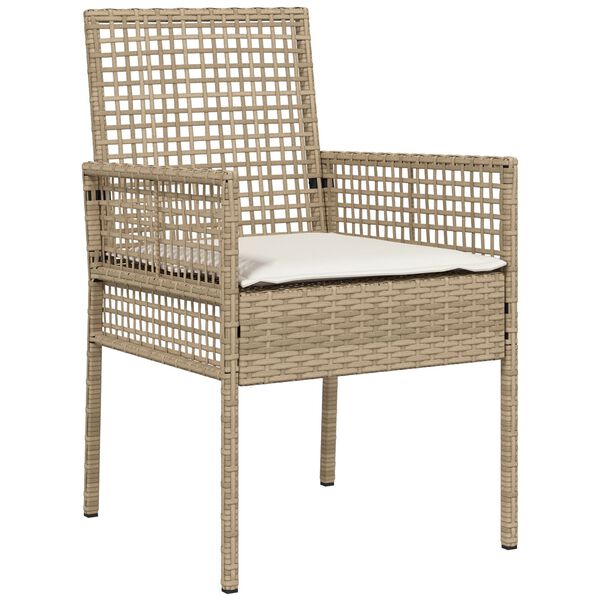vidaXL Silla de Jardín 2 pcs Beige 53 x 60 x 85cm ratán sintético