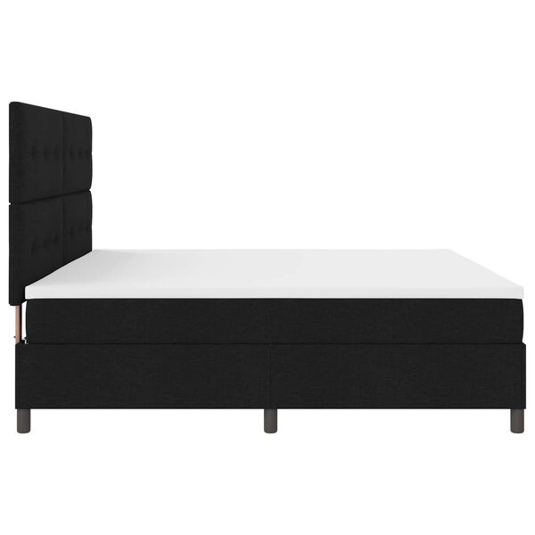 vidaXL Cama tipo Box Spring con colch&oacute;n Negro 200 x 200 cm tela