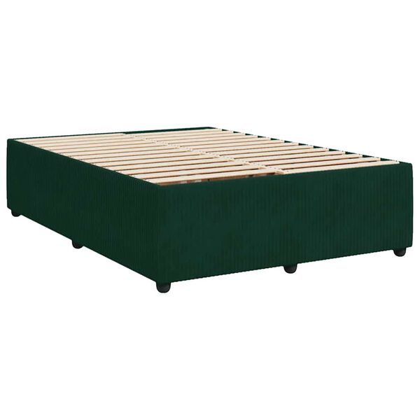 vidaXL Estructura cama sin colch&oacute;n terciopelo verde oscuro 160x200 cm