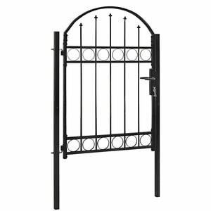 vidaXL Puerta de valla ASSEN con arco superior 100x125 cm negro