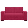 vidaXL Sof&aacute; de 2 plazas de terciopelo rojo tinto 160x78x84 cm