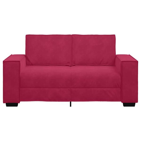 vidaXL Sof&aacute; de 2 plazas de terciopelo rojo tinto 160x78x84 cm