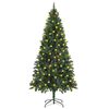 vidaXL &Aacute;rbol de Navidad artificial iluminado con luces y pi&ntilde;as 180 cm