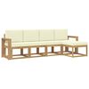 vidaXL Conjunto de sof&aacute;s de exterior con coj&iacute;n 5 pcs Blanco y Crema