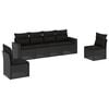 vidaXL Set de sof&aacute;s de jard&iacute;n 6 piezas y cojines rat&aacute;n sint&eacute;tico negro