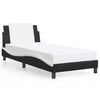 vidaXL Estructura de cama sin colch&oacute;n Zadar cuero sint&eacute;tico negro y blanco