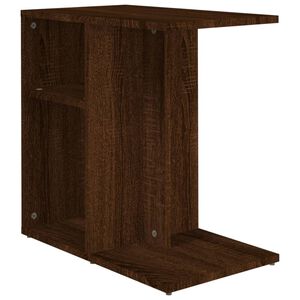 vidaXL Mesa auxiliar de madera contrachapada marr&oacute;n roble 50x30x50 cm