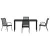 vidaXL Conjunto de Comedor de Jard&iacute;n 5 pcs Negro Textileno y acero