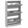 vidaXL Zapatero de madera de ingenier&iacute;a gris Sonoma 80x21x125,5 cm