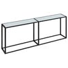 vidaXL Mesa consola vidrio templado m&aacute;rmol blanco 220x35x75,5 cm