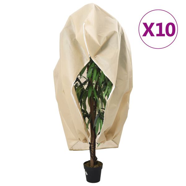 vidaXL Cubiertas para plantas con cremallera 10 uds 70 g/m&sup2; 1,2x1,8 m