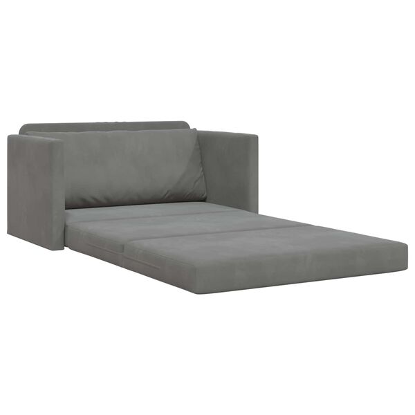 vidaXL Sof&aacute; cama 110cm Gris oscuro Terciopelo