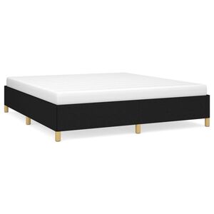 vidaXL Cama sin colch&oacute;n tela negro 180x200 cm