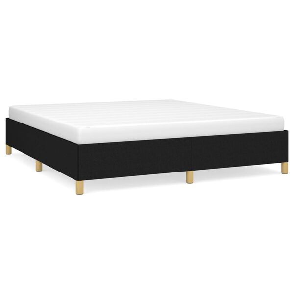 vidaXL Cama sin colch&oacute;n tela negro 180x200 cm