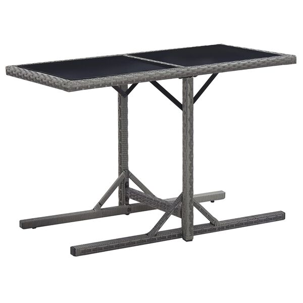 vidaXL Set de muebles bistro de jard&iacute;n 3 piezas cojines rat&aacute;n PE gris