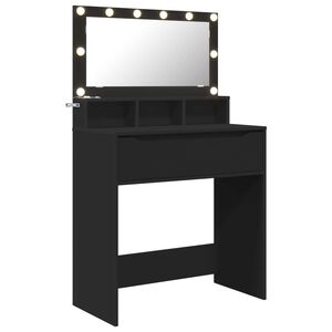 vidaXL Mesas de tocador de dormitorio Negro 80 x 39,6 x 135 cm