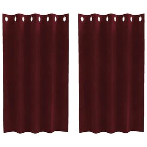 vidaXL Cortinas opacas 2 uds. Rojo vino 140 x 140 cm Terciopelo