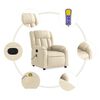 vidaXL Sill&oacute;n reclinable de masaje el&eacute;ctrico tela color crema