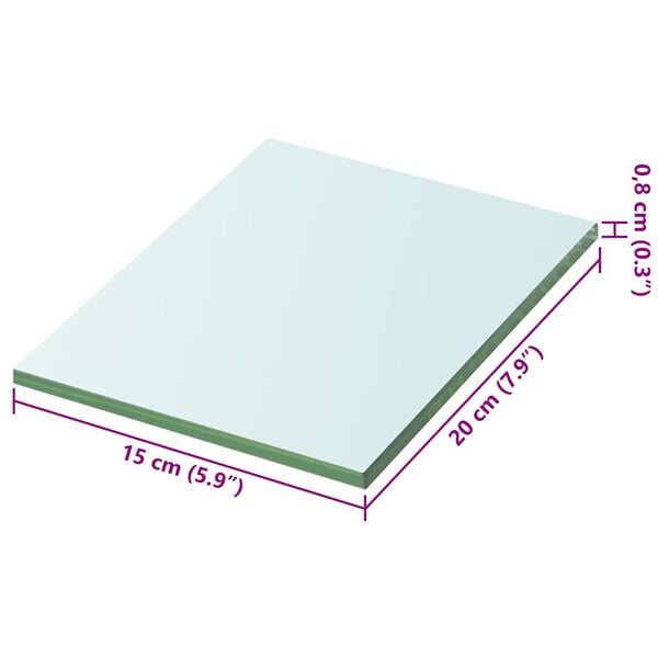 vidaXL Estantes 2 unidades panel de vidrio transparente 20x15 cm