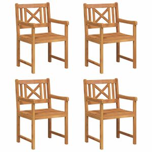 vidaXL Sillas de jard&iacute;n 4 uds. Natural Madera de Acacia S&oacute;lida
