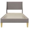 vidaXL Estructura de cama con cabecera Taup&eacute; 90 x 190 cm tela