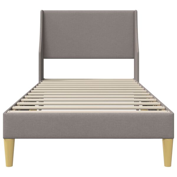 vidaXL Estructura de cama con cabecera Taup&eacute; 90 x 190 cm tela