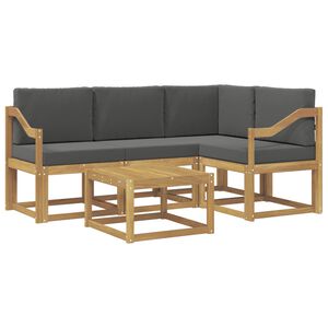 vidaXL Conjunto de sof&aacute;s de exterior 5 pcs Blanco y Antracita