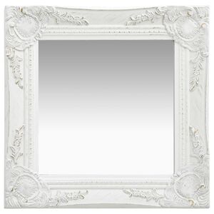 vidaXL Espejo de pared estilo barroco blanco 40x40 cm