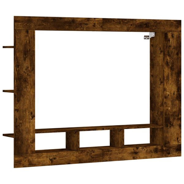 vidaXL Mueble para TV madera de ingenier&iacute;a roble ahumado 152x22x113 cm