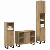 vidaXL Juego de muebles de ba&ntilde;o 3 pcs Marr&oacute;n Madera contrachapada