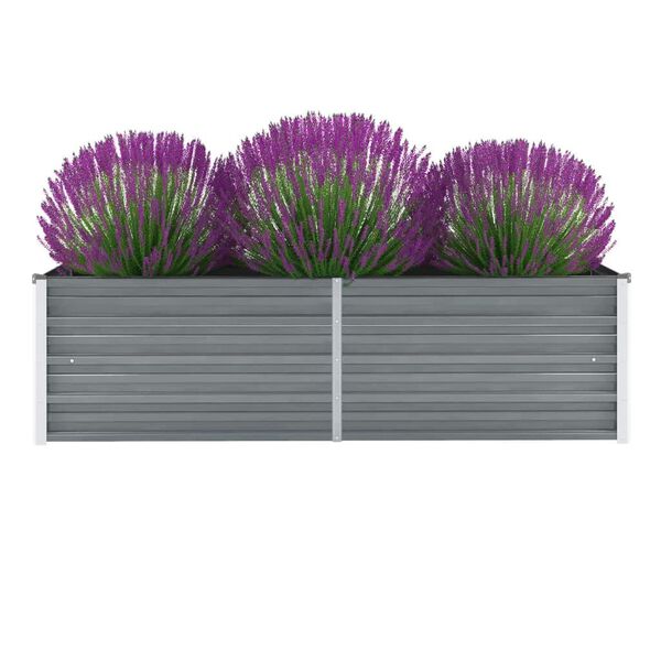 vidaXL Arriate de jard&iacute;n de acero galvanizado gris 160x40x45 cm