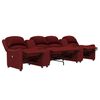vidaXL Sillón de masaje reclinable 4 plazas con portavasos rojo tinto