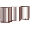 vidaXL Puerta de perros plegable 15 paneles madera &aacute;lamo marr&oacute;n 750 cm