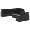 vidaXL Set de sof&aacute;s de jard&iacute;n 8 piezas y cojines rat&aacute;n sint&eacute;tico negro