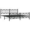vidaXL Estructura cama sin colch&oacute;n con estribo metal negro 193x203 cm