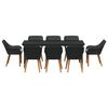 vidaXL Conjunto de Comedor de Jardín 9 pcs Negro ratán sintético