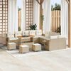 vidaXL Conjunto de sof&aacute;s de jard&iacute;n 14 pcs Beige rat&aacute;n sint&eacute;tico