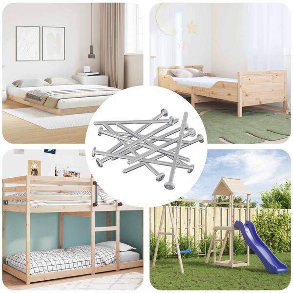 vidaXL Tornillo 12 pcs Plateado M6 x 120 mm Acero