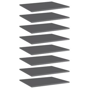vidaXL Estante estanter&iacute;a 8 uds contrachapada gris brillo 60x50x1,5 cm