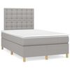 vidaXL Cama box spring con colch&oacute;n y LED tela gris claro 120x190 cm