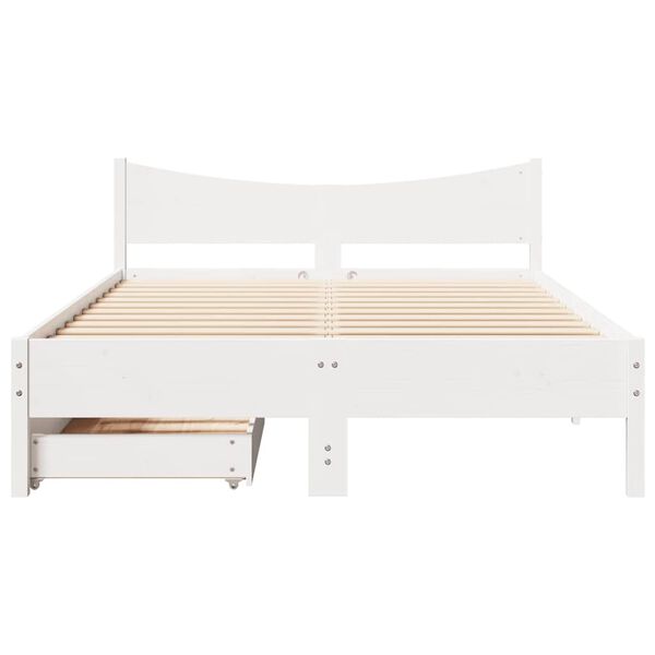 vidaXL Estructura de cama con cajones madera pino blanco 120x190 cm