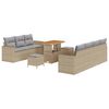 vidaXL Conjunto de sof&aacute; de jard&iacute;n 10 uds. Beige rat&aacute;n sint&eacute;tico