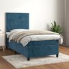 vidaXL Cama box spring con colch&oacute;n terciopelo azul oscuro 90x190 cm
