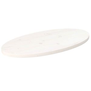 vidaXL Tablero de mesa ovalado madera maciza pino blanco 70x35x2,5 cm