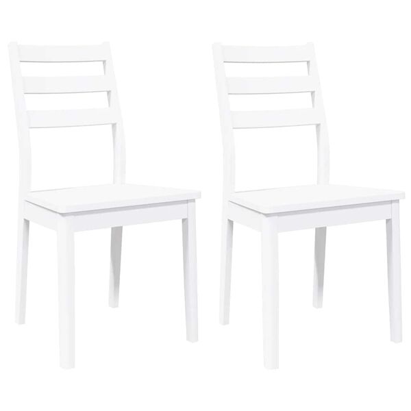 vidaXL Sillas de comedor 2 unidades madera maciza de caucho blanco