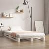 vidaXL Cama de palets madera maciza pino blanca individual 90x190 cm