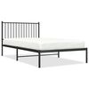 vidaXL Estructura cama sin colch&oacute;n con cabecero metal negro 107x203 cm