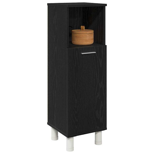 vidaXL Gabinete de Ba&ntilde;o con almacenamiento Roble Negro 30 x 30 x 95 cm